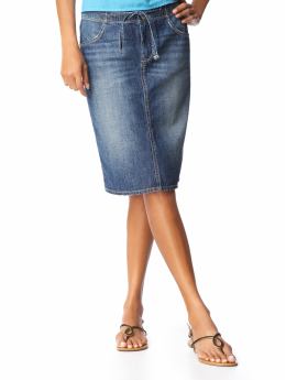 Women: Women's Lightweight Denim Drawstring Skirts - Rock Star Blue