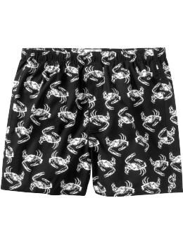 Men: Men's Summer-Print Boxers - Black Crabs