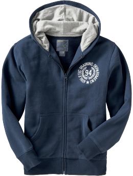 Boys Team-Style Graphic Zip Hoodies