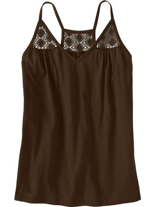 Women's Clothes: Women's Crochet-Trim Racerback Tops: Tees & Tanks Sale | Old Navy