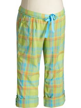Maternity: Maternity Plaid Roll-Up Lounge Pants - Green Plaid