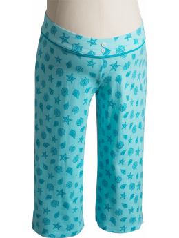 Maternity Maternity Printed Lounge Capris Blue Seashells