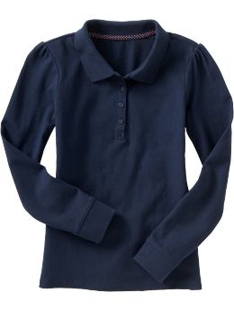 Girls Solid Pique Polos