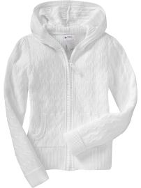 Girls Cable-Knit Zip Cardigans