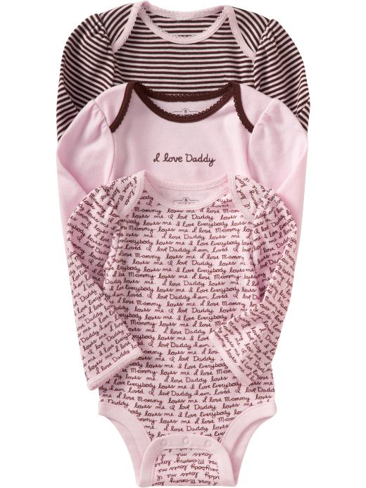 Baby Girl Clothes: Printed Bodysuit 3-Packs for Baby | Old Navy