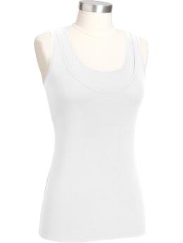 Maternity: Maternity Jersey Nursing Tanks - Bright White
