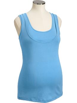 Maternity: Maternity Jersey Nursing Tanks - Wonderland Blue
