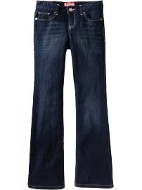 Girls Two-Tone-Stitched Boot-Cut Jeans