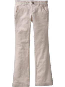 Girls: Girls Stretch-Twill Uniform Pants - Khaki