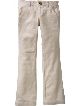 Girls: Girls Stretch-Twill Uniform Pants - Stone