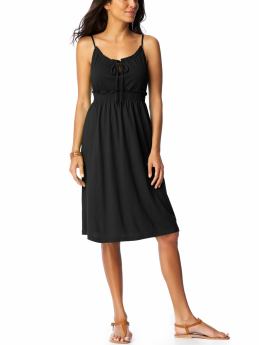 Women: Women's Tie-Front Jersey Dresses - Black Jack
