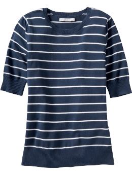 Women's Clothes: Women's Striped Crew-Neck Sweaters: Black & White Top Trends | Old Navy :  thin stripes light gray nautical womens