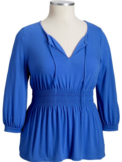 Old Navy Womens Bluest Eye Plus Smocked Keyhole Tops plus size tops shirts blouses