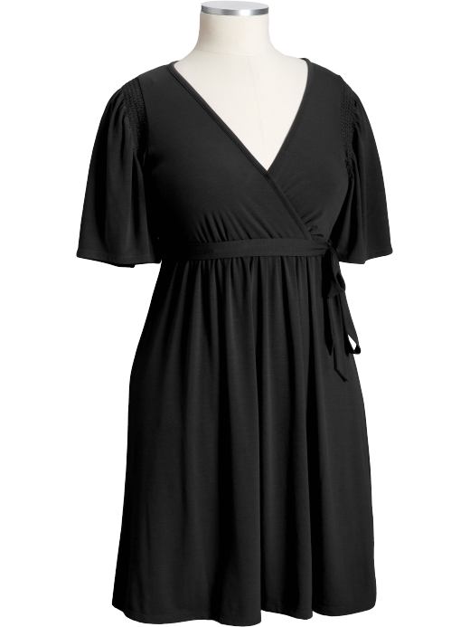 Women's Plus: Women's Plus Belted Kimono-Sleeve Dresses - Black Jack
