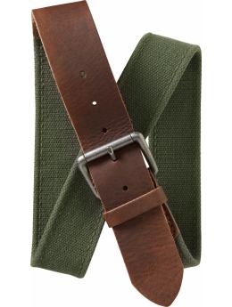 Men: Men's Webbed Cotton Belts - Safari Olive