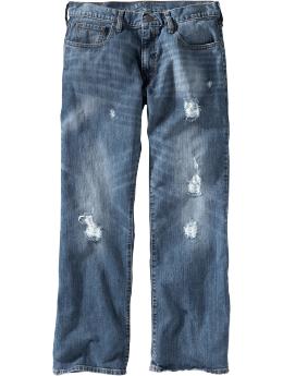 Men's Distressed Loose-Fit Jeans