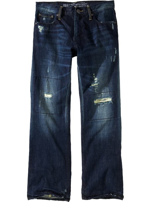 Old Navy Mens Distressed Boot-Cut Jeans
