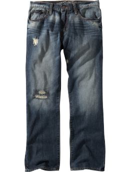 Men's Distressed Straight-Fit Jeans