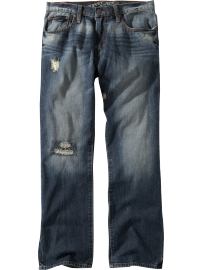 Men's Distressed Straight-Fit Jeans