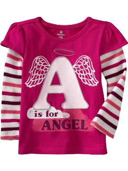 Baby Girls 2 in 1 Alphabet Tees for Baby Blink Pink