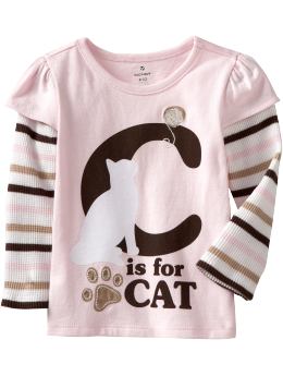 Baby Girls 2 in 1 Alphabet Tees for Baby Light Pink