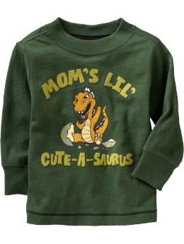 Baby Boys 34Mom39s Lil39 Cute A Saurus34 Tees for Baby Scottish Green