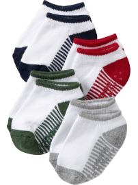 Color-Blocked Ankle-Sock 4-Packs for Baby