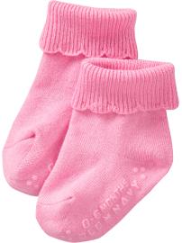 Scalloped Triple-Roll Socks for Baby