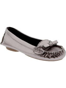 Women Women39s Studded Leather Moccasins Pewter