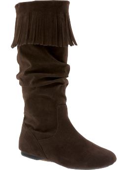 Women: Women's Tall Faux-Suede Boots - Dark Brown