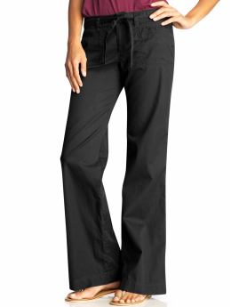 Women: Women's Low-Rise Belted Wide-Leg Pants - Black Jack