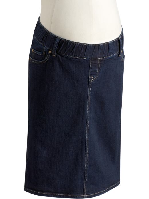 Old Navy Womens Dark Wash Maternity Low-Rise Denim Pencil Skirts