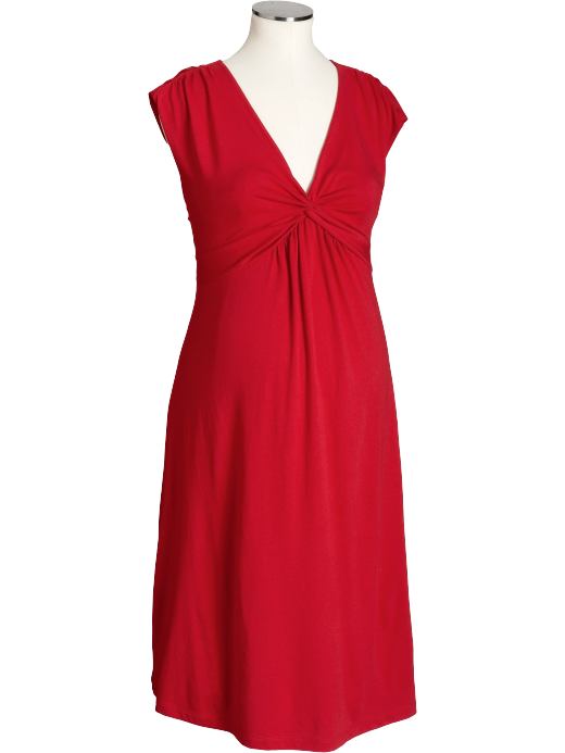 Maternity: Maternity Knot-Front Dresses - Robbie Red