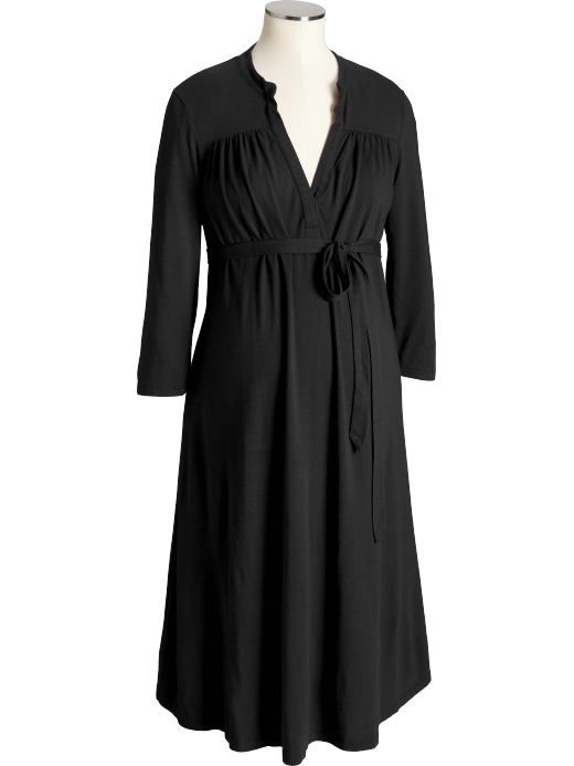 Maternity: Maternity Tie-Front Jersey Dresses - Black Jack