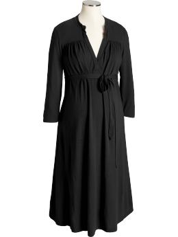 Maternity: Maternity Tie-Front Jersey Dresses - Black Jack