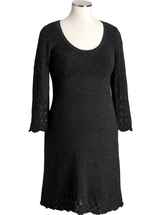 Maternity: Maternity Pointelle Sweater Dresses - Heather Charcoal