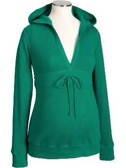 Maternity: Maternity Rib-Knit Empire Hoodies - Peacock