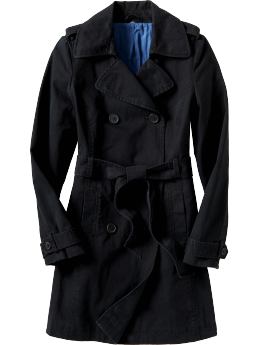 Women: Women's Belted Trench Coats - Black Jack