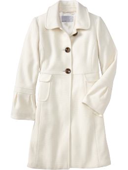 Women: Women's Wool-Blend Bell-Sleeve Coats - Cream