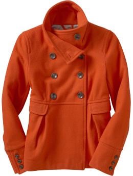 Women: Women's Wool-Blend Swing Coats - Ancho Chili