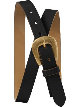 Women: Women's Faux-Leather Fashion Belts - Black Jack
