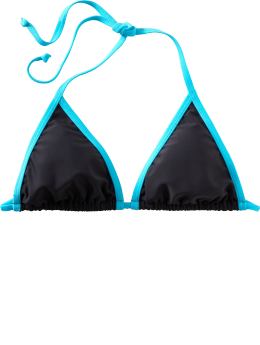 Women's Color-Blocked String Bikini Tops