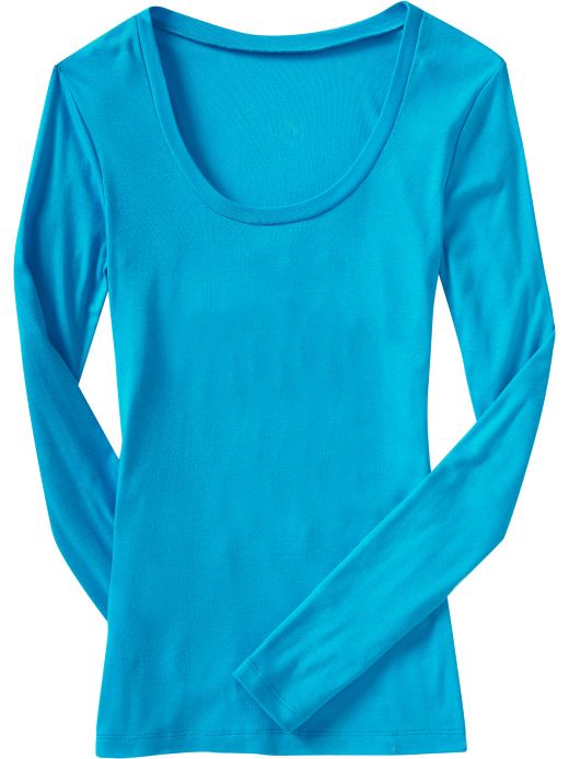 Old Navy Womens Lagoon Lightweight Scoop-Neck Tees