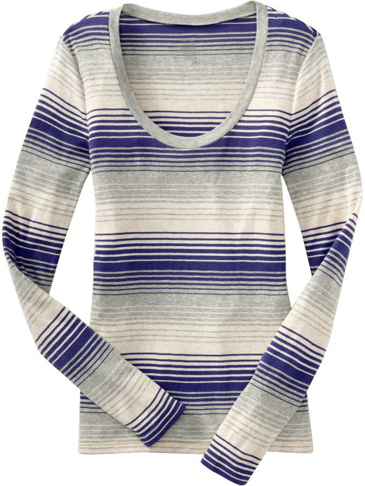 Old Navy Womens Navy Stripe Lightweight Scoop-Neck Tees