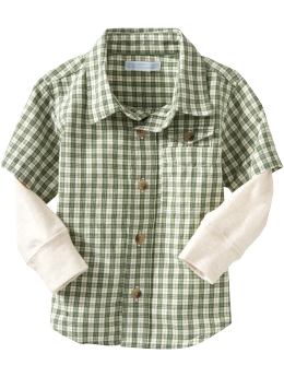 Baby Boys 2 in 1 Flannel Shirts for Baby Bok Choy