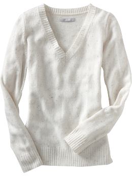 Women: Women's Wool-Blend Donegal Sweaters - Marshmallow White