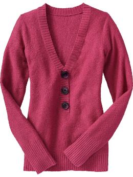 Women: Women's Boucle Henley Sweaters - Aphrodite Pink