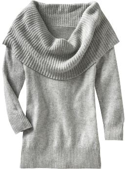 Women: Women's Cowl-Neck Sweaters - Light Heather Gray