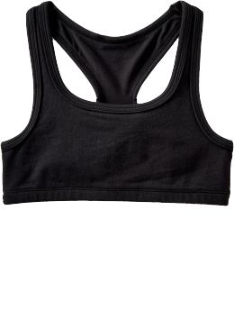 Girls: Girls Racerback Sports Bras - Black Jack