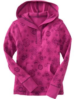 Girls: Girls Waffle-Knit Pullover Hoodies - Sonya Begonia